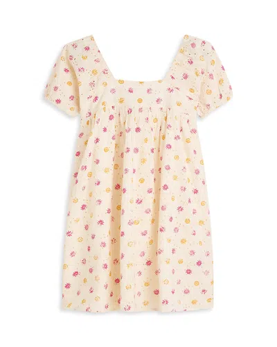Scotch & Soda Girls' Printed Embroidered Dress - Little Kid, Big Kid In Neutral