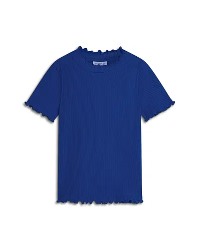 Scotch & Soda Girls' Ribbed Short Sleeved Tee - Little Kid, Big Kid In Blue