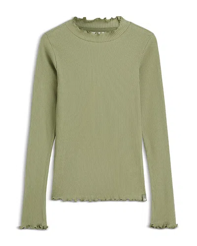 Scotch & Soda Girls' Ribbed Slim Fit Long Sleeve Tee - Little Kid, Big Kid In Green