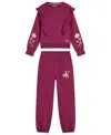 Scotch & Soda Girls Toddler 2t-4t Fleece Sweatshirt And Joggers, 2-piece Set In Pink