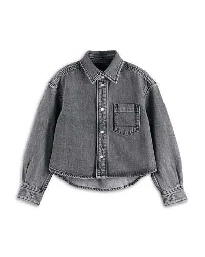 Scotch & Soda Girls' Washed Black Denim Overshirt - Little Kid, Big Kid In Blue