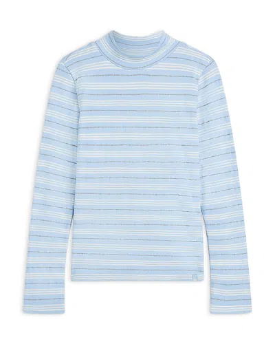 Scotch & Soda Girls' Yarndyed Striped Long Sleeved Tee - Little Kid, Big Kid In Blue