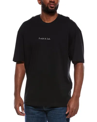 Scotch & Soda Graphic Oversized T-shirt In Black