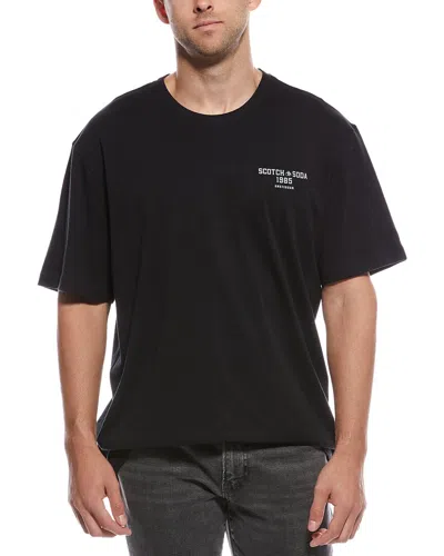 Scotch & Soda Short Sleeve Graphic T-shirt In Black