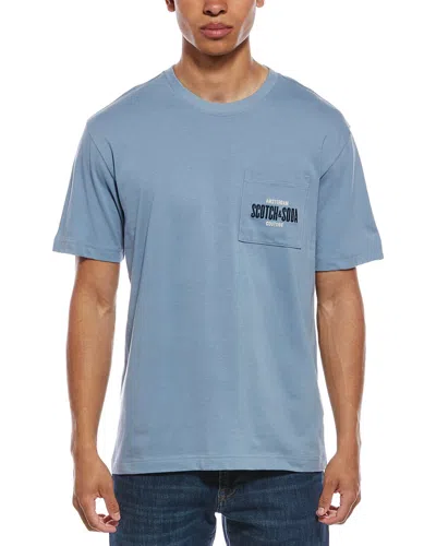 Scotch & Soda Graphic T-shirt In Blue