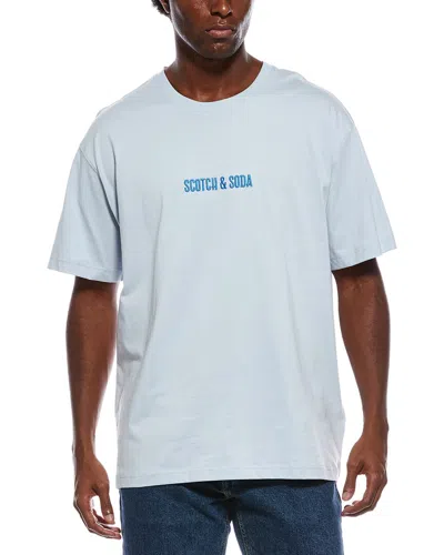 Scotch & Soda Graphic T-shirt In Blue