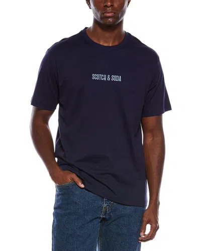 Scotch & Soda Graphic T-shirt In Blue