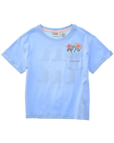 Scotch & Soda Graphic T-shirt In Blue