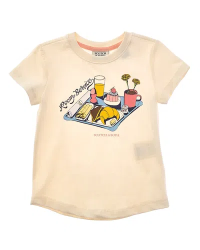 Scotch & Soda Kids'  Graphic T-shirt In Nude