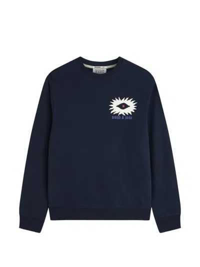 Scotch & Soda Graphic-print Sweatshirt In Blue