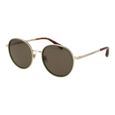 Scotch & Soda Green Acetate Sunglasses In Gold