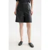 Scotch & Soda High Waist Faux Leather Shorts In Black