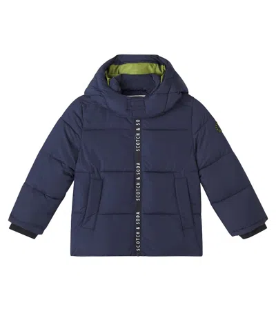 Scotch & Soda Kids' Hooded Puffer Jacket In Blue