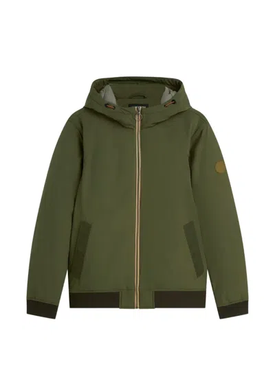 Scotch & Soda Hooded Zip-up Jacket In Green