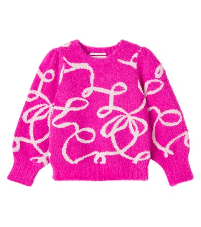 Scotch & Soda Kids' Intarsia Sweater In Pink