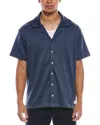 Scotch & Soda Short Sleeve Button Front Shirt In Blue