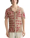 Scotch & Soda Jacquard Knitted Camp Shirt In Neutral