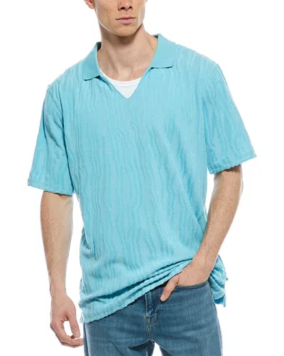 Scotch & Soda Jacquard Polo Shirt In Blue