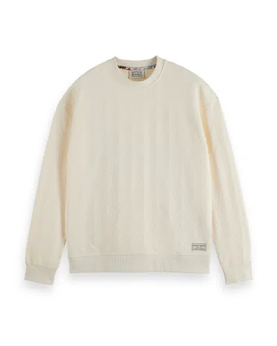 Scotch & Soda Jacquard Regular Fit Terry Sweatshirt In Neutral