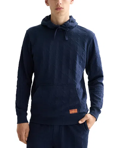 Scotch & Soda Jacquard Terry Hoodie In Blue