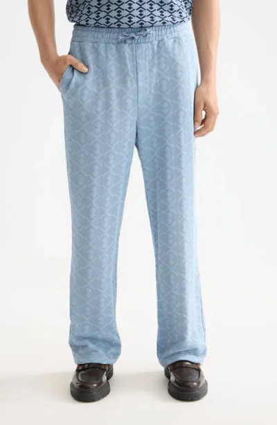 Scotch & Soda Jacquard Terry Sweatpants In Blue