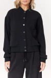 Scotch & Soda Jersey Bomber Jacket In Black