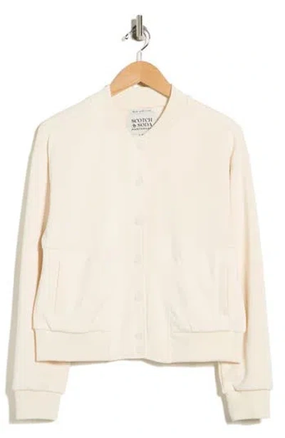 Scotch & Soda Jersey Bomber Jacket In Neutral