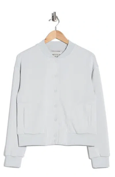 Scotch & Soda Jersey Bomber Jacket In Gray
