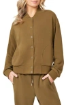 Scotch & Soda Jersey Bomber Jacket In Green