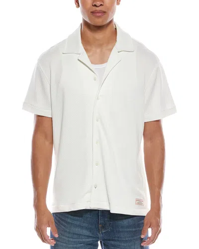 Scotch & Soda Jersey Camp Shirt In White