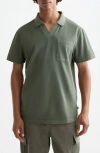 Scotch & Soda Johnny Collar Cotton Piqué Pocket Polo In Burgundy