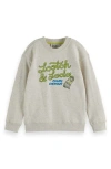 Scotch & Soda Kids' Art Organic Cotton Graphic Sweatshirt In Gray