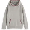 Scotch & Soda Boys' Relaxed Fit Embroidered Hoodie - Big Kid In Gray