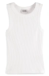 Scotch & Soda Kids' Cotton Rib Tank In White