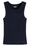 Scotch & Soda Kids' Cotton Rib Tank In Blue