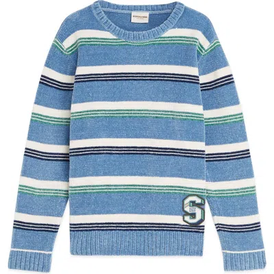 Scotch & Soda Kids' Crewneck Sweater In Blue
