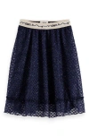 Scotch & Soda Kids' Fancy Sparkle Midi Skirt In Blue