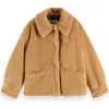 Scotch & Soda Kids' Faux Fur Jacket In Brown