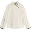 Scotch & Soda Kids' Floral Embroidered Cotton Button-up Shirt