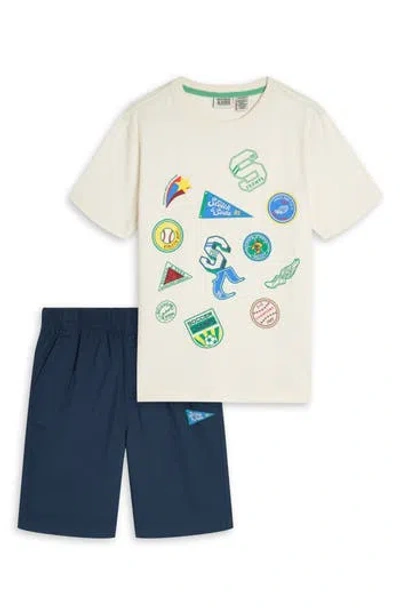 Scotch & Soda Kids' Graphic T-shirt & Matching Shorts Set In Multi