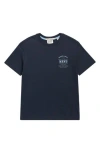 Scotch & Soda Kids' Inflight Menu Logo Graphic T-shirt In Black