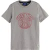 Scotch & Soda Kids' Logo Cotton Graphic T-shirt In Gray