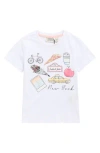 Scotch & Soda Kids' New York Logo Graphic T-shirt In White