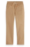 Scotch & Soda Kids' Relaxed Cotton Worker Pants In Brown