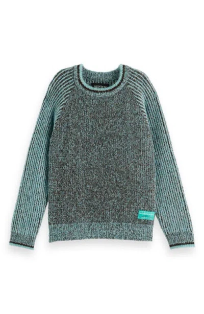 Scotch & Soda Kids' Relaxed Fit Colorblock Sweater In Multi