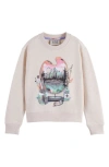 Scotch & Soda Kids' Relaxed Fit Cotton Crewneck Sweatshirt In Neutral