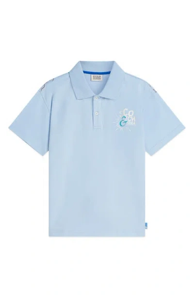 Scotch & Soda Boys' Placement Printed Polo - Little Kid, Big Kid In Blue