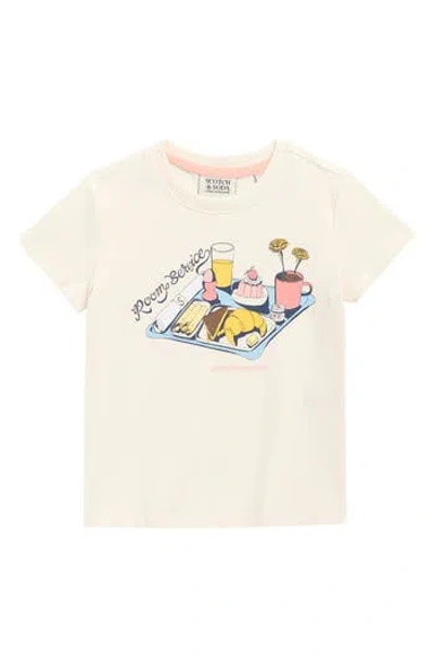 Scotch & Soda Kids' Room Service Logo Graphic T-shirt In Neutral