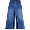 Scotch & Soda Kids' The Wave Custom Fit Wide Leg Jeans In Blue