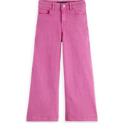Scotch & Soda Kids' The Wave Wide Leg Jeans In Pink